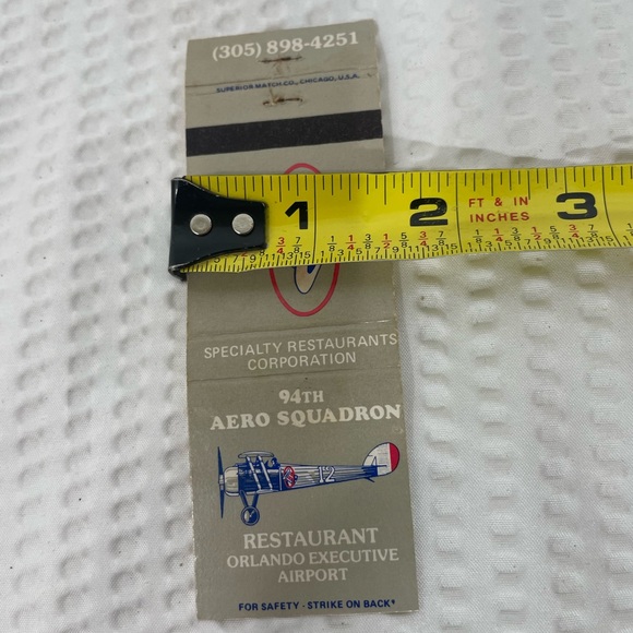 VTG matchbook Military 94th Aero Squadron Restaurant Cover Matchcover - Picture 5 of 6